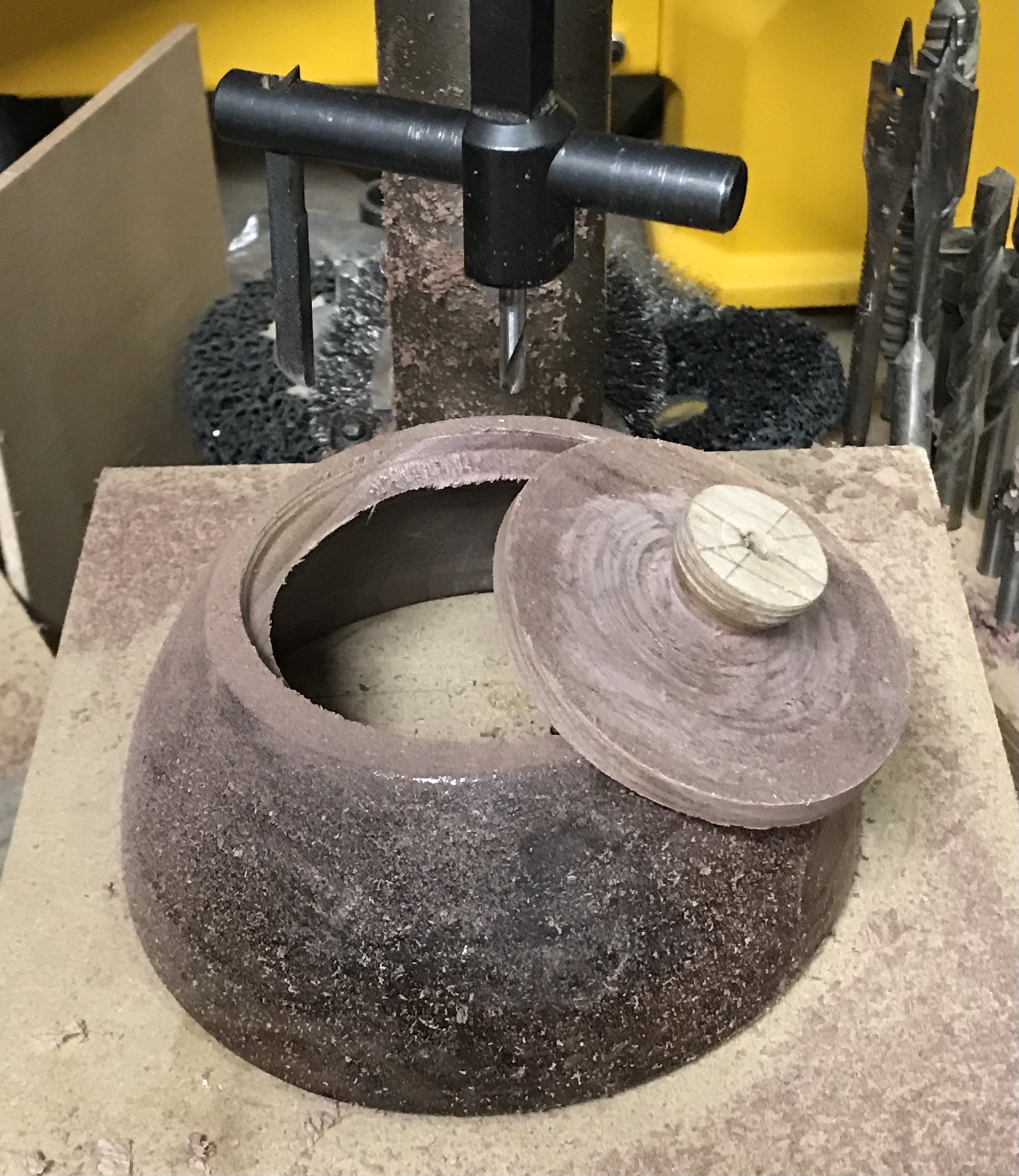 The bowl opened with the circle cutter